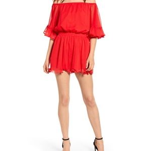 Red endless rose romper